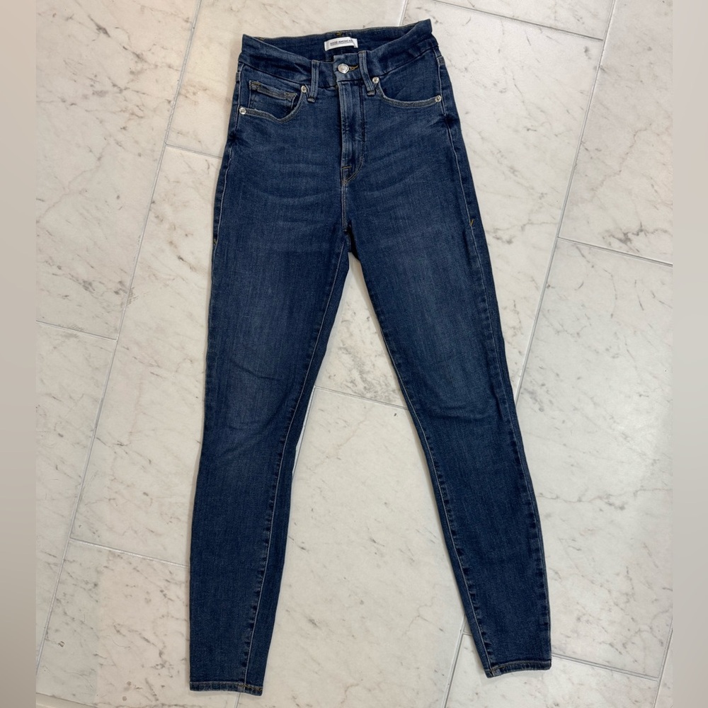 Good American High rise Dark Blue Skinny Jeans